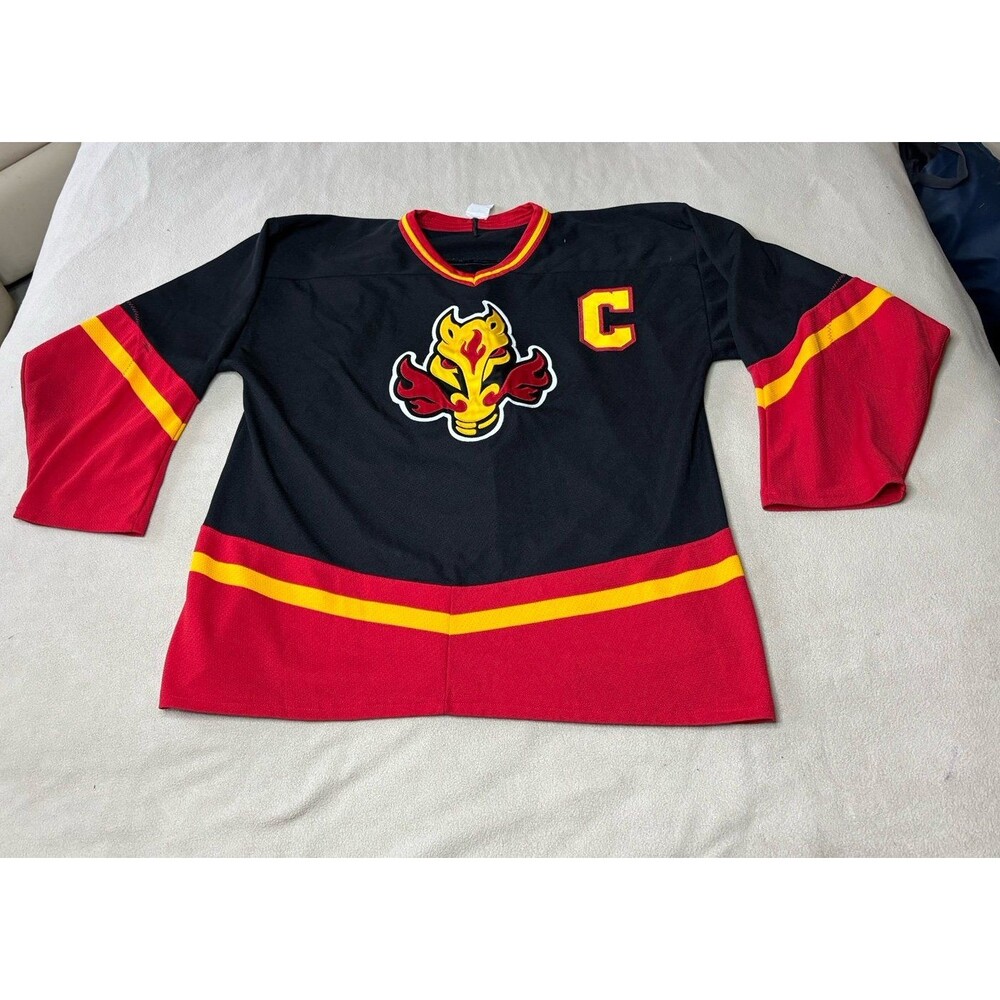 Calgary Flames Blasty Hockey Jersey #2 Grave Size Men’s L NHL Athletic Knit
